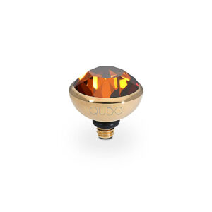 Bottone 10 mm gold smoked amber