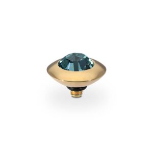 Tondo  9 mm gold ,   smoked sapphire